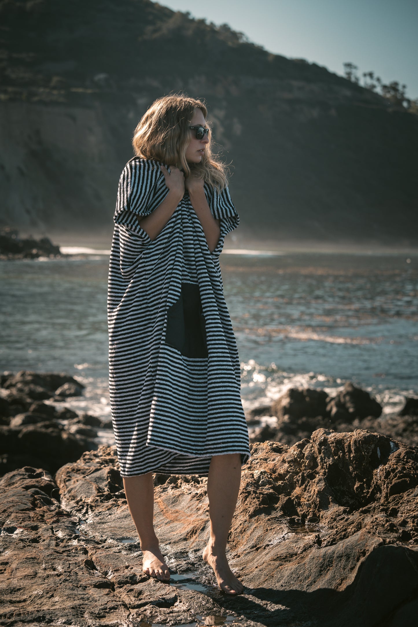 Striped Poncho | Hooded Changing Towel
