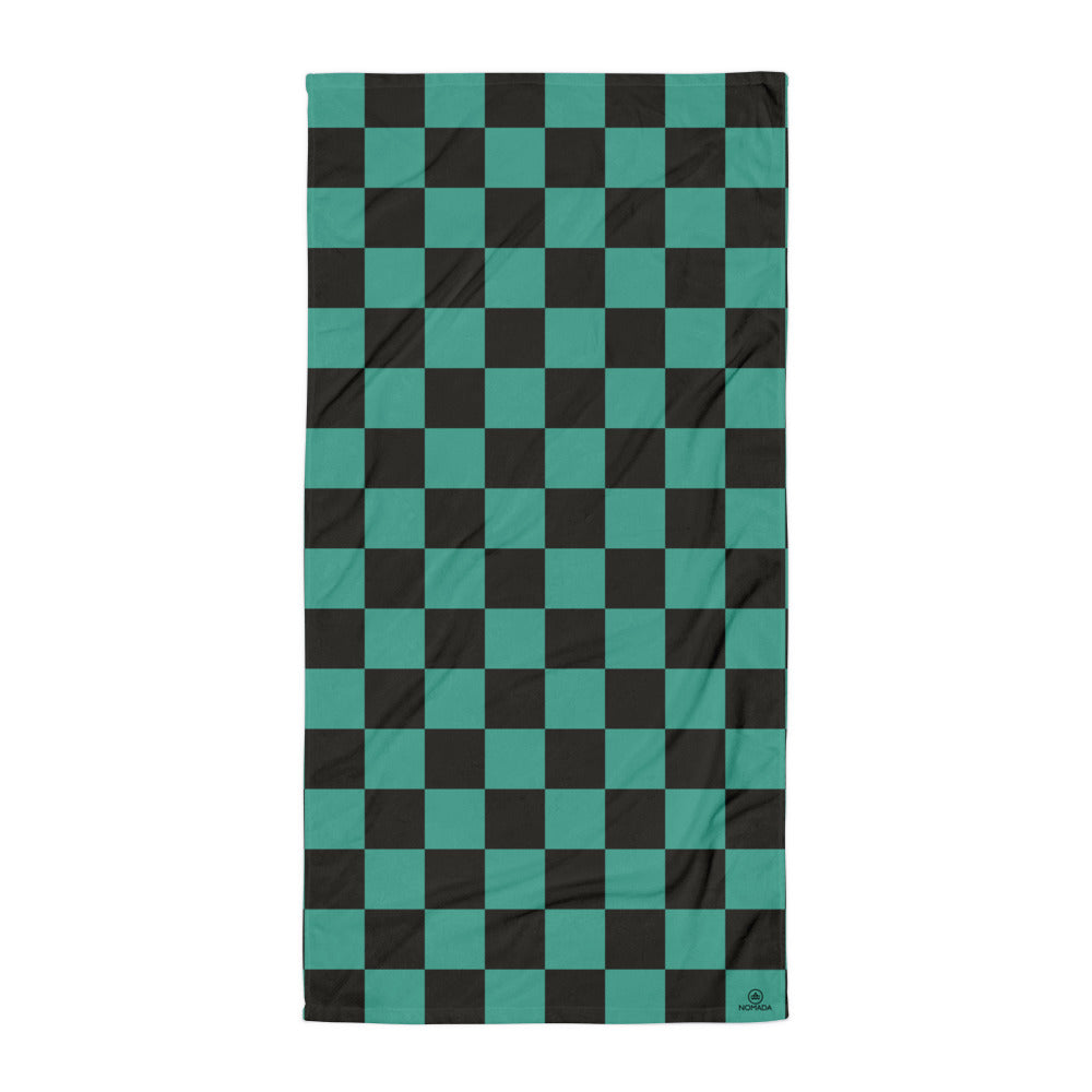 Teal & Black Checkered Towel